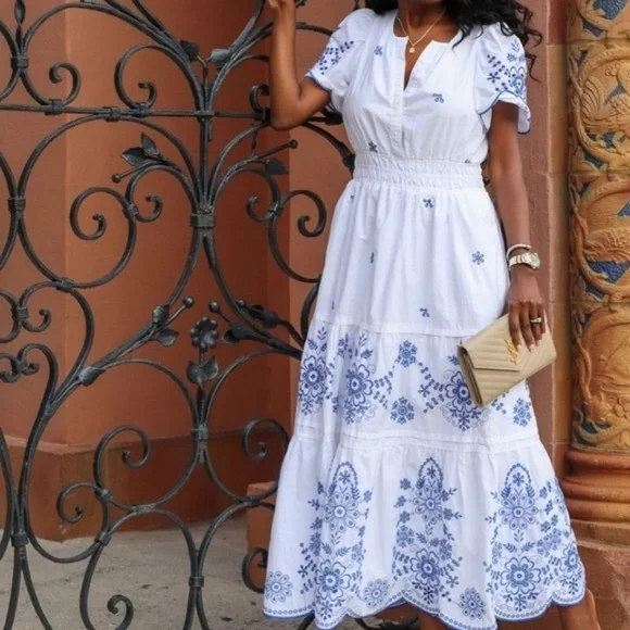 NWOT Anthropologie The Somerset Maxi Dress Eyelet Edition M - Picture 5 of 8